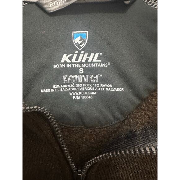 Kuhl Revel Kashmira Brown Green Sweater 1/4 Zip Long Sleeve Layer Outdoor Mens S - Picture 3 of 5